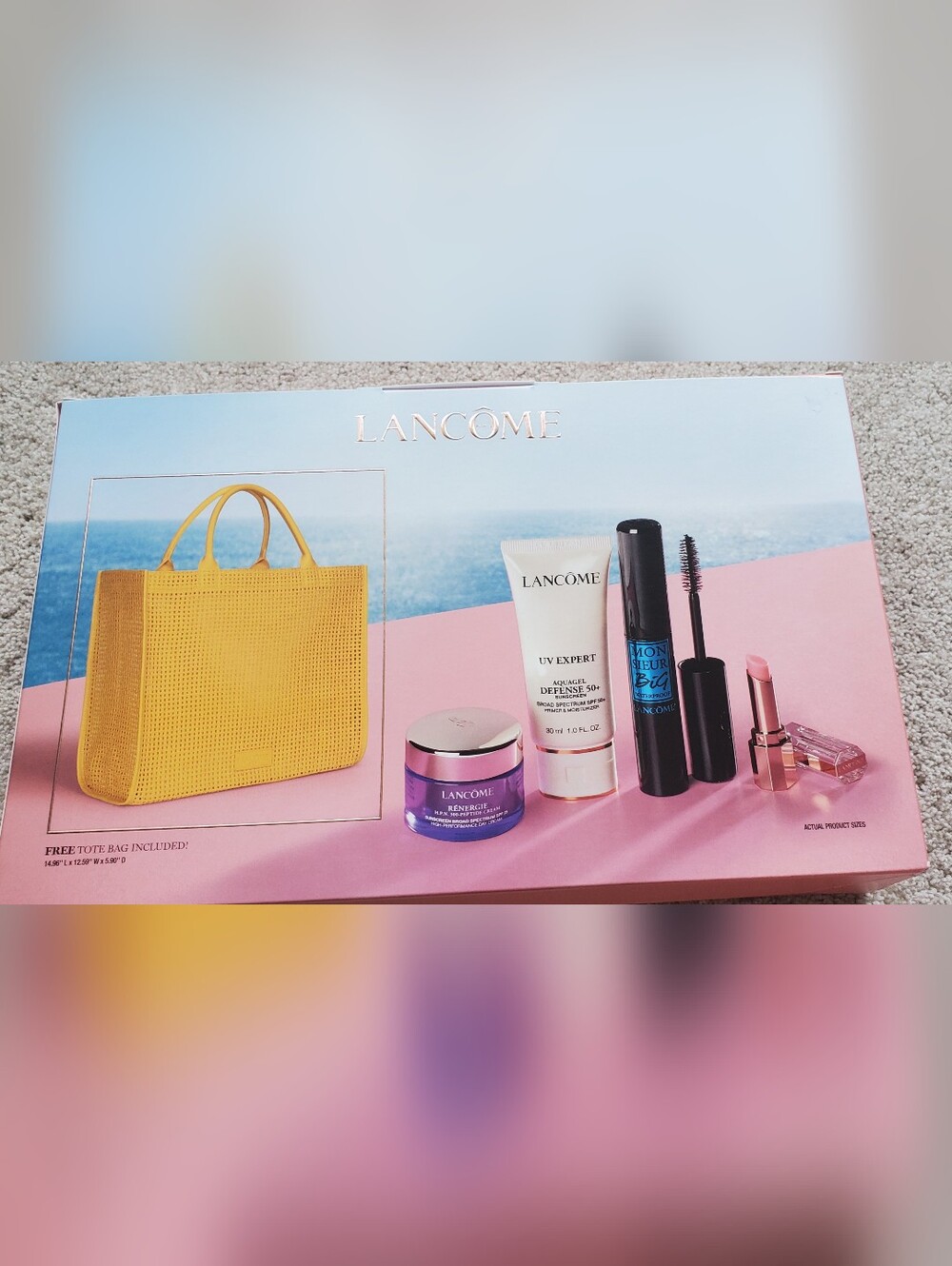 Lancome Summer Beauty Box Includes Summer Skin Essentials And Yellow Tote 💛